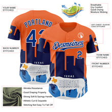 Load image into Gallery viewer, Custom Orange Royal-White Houston Texas Cityscape Landmark City Symbol Authentic Baseball Jersey
