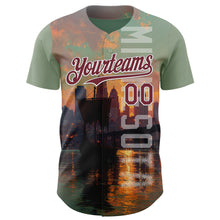 Charger l'image dans la galerie, Custom Green Burgundy Black-White Minnesota Lake Of The Isles Vikings City Symbol Authentic Baseball Jersey
