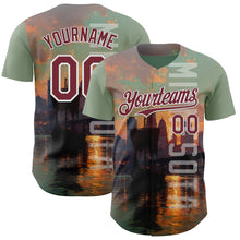 Charger l'image dans la galerie, Custom Green Burgundy Black-White Minnesota Lake Of The Isles Vikings City Symbol Authentic Baseball Jersey
