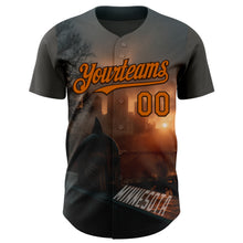 Charger l'image dans la galerie, Custom Gray Texas Orange-Brown Minnesota Sunset Cityscape Vikings City Symbol Authentic Baseball Jersey
