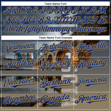 Charger l'image dans la galerie, Custom Blue Royal Gray-Old Gold Minnesota Stone Bridge Landmark City Symbol Authentic Baseball Jersey
