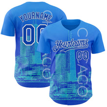 Загрузить изображение в средство просмотра галереи, Custom Blue Thunder Blue-White Chicago Illinois Cityscape Skyline City Symbol Authentic Baseball Jersey
