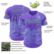 Charger l'image dans la galerie, Custom Purple Ice Blue New Orleans Louisiana Mississippi River Bridge Cityscape City Symbol Authentic Baseball Jersey
