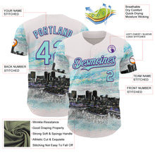 Загрузить изображение в средство просмотра галереи, Custom White Ice Blue Black-Purple New Orleans Louisiana Cityscape Skyline City Symbol Authentic Baseball Jersey
