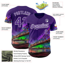 Charger l'image dans la galerie, Custom Purple White New Orleans Louisiana Cityscape Landmark City Symbol Authentic Baseball Jersey
