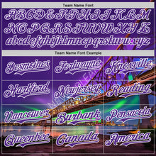 Charger l'image dans la galerie, Custom Purple White New Orleans Louisiana Cityscape Landmark City Symbol Authentic Baseball Jersey
