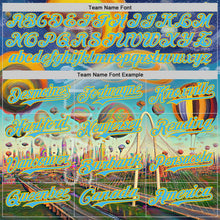 Charger l'image dans la galerie, Custom Blue Sky Blue-Yellow Dallas Texas Cityscape Skyline City Symbol Authentic Baseball Jersey
