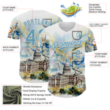 Load image into Gallery viewer, Custom White Shadow Blue Dallas Texas State Capitol Landmark City Symbol Authentic Baseball Jersey
