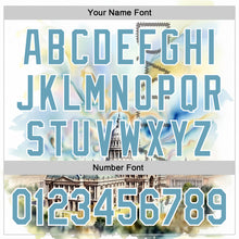 Load image into Gallery viewer, Custom White Shadow Blue Dallas Texas State Capitol Landmark City Symbol Authentic Baseball Jersey
