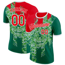 Charger l'image dans la galerie, Custom Kelly Green Fire Red-White Mexico Performance T-Shirt
