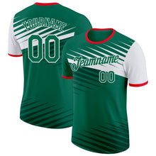 Загрузить изображение в средство просмотра галереи, Custom Kelly Green White-Fire Red Mexico Performance T-Shirt
