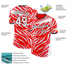 Load image into Gallery viewer, Custom Red White-Black South Korea Tiger Stripe Performance T-Shirt
