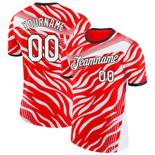 Load image into Gallery viewer, Custom Red White-Black South Korea Tiger Stripe Performance T-Shirt
