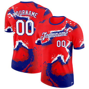 Custom Red White-Blue Czech Republic Performance T-Shirt