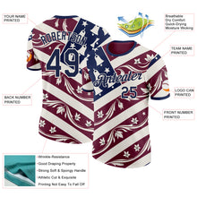 Charger l'image dans la galerie, Custom Red Blue-Cream American Flower Performance T-Shirt
