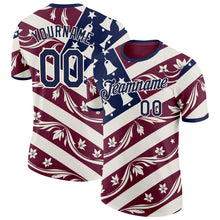 Charger l'image dans la galerie, Custom Red Blue-Cream American Flower Performance T-Shirt
