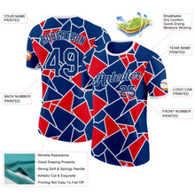 Charger l'image dans la galerie, Custom US Navy Blue Red-White American Abstract Geometric Shape Performance T-Shirt
