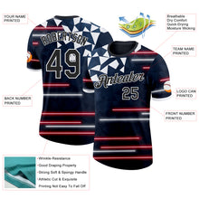 Charger l'image dans la galerie, Custom Blue Black Red-White American Abstract Geometric Shape Line Performance T-Shirt
