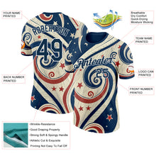 Загрузить изображение в средство просмотра галереи, Custom Cream Blue Red-White American Star Performance T-Shirt
