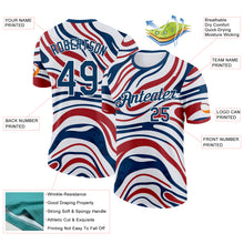 Load image into Gallery viewer, Custom White Blue-Red American Abstract Liquid Performance T-Shirt
