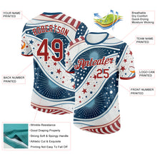 Laden Sie das Bild in den Galerie-Viewer, Custom White Red-Blue American Star Performance T-Shirt
