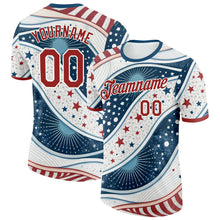 Laden Sie das Bild in den Galerie-Viewer, Custom White Red-Blue American Star Performance T-Shirt
