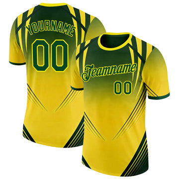 Custom Yellow Green Light Yellow-Black Australian Performance T-Shirt