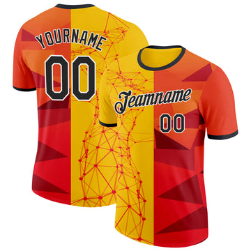 Custom Red Black Yellow-White Turkey Performance T-Shirt