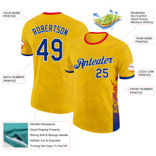 Laden Sie das Bild in den Galerie-Viewer, Custom Yellow Royal Red-White Romania Performance T-Shirt
