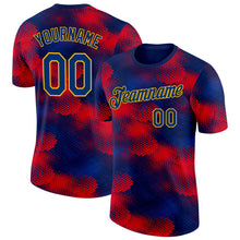 Загрузить изображение в средство просмотра галереи, Custom Navy US Navy Blue Red-Gold Netherlands Abstract Pattern Performance T-Shirt
