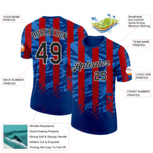 Load image into Gallery viewer, Custom Blue Black Red-White Netherlands Line Splash Performance T-Shirt
