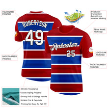 Load image into Gallery viewer, Custom Red White Blue-Black Netherlands Line Splash Performance T-Shirt
