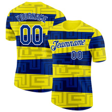 Laden Sie das Bild in den Galerie-Viewer, Custom Light Yellow Royal Blue-White Ukraine Abstract Pattern Performance T-Shirt
