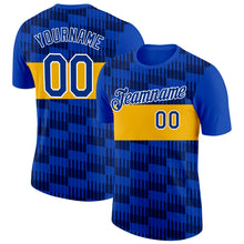Загрузить изображение в средство просмотра галереи, Custom Blue Royal Gold-White Sweden Line Performance T-Shirt
