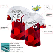Laden Sie das Bild in den Galerie-Viewer, Custom White Red-Black Poland Geometric Shapes Performance T-Shirt
