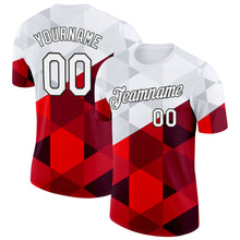 Laden Sie das Bild in den Galerie-Viewer, Custom White Red-Black Poland Geometric Shapes Performance T-Shirt
