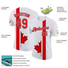 Загрузить изображение в средство просмотра галереи, Custom White Fire Red-Black Canada Maple Leaf Performance T-Shirt
