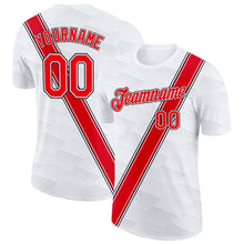 Laden Sie das Bild in den Galerie-Viewer, Custom White Fire Red-Black Canada Line Performance T-Shirt
