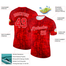 Загрузить изображение в средство просмотра галереи, Custom Red Fire Red-White Canada Plaid Performance T-Shirt
