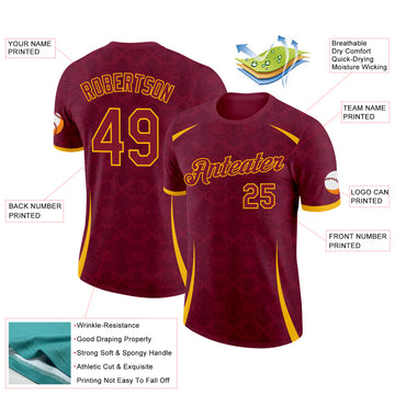 Custom Crimson Gold Italy Subtle Performance T-Shirt