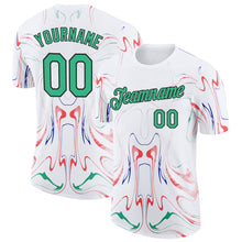 Загрузить изображение в средство просмотра галереи, Custom White Green Red Blue-Black Italy Liquid Fluid Performance T-Shirt
