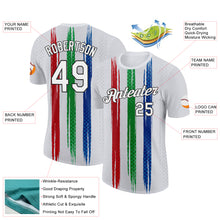 Загрузить изображение в средство просмотра галереи, Custom White Blue Green Red-Black Italy Line Performance T-Shirt
