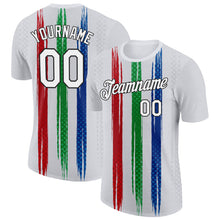 Загрузить изображение в средство просмотра галереи, Custom White Blue Green Red-Black Italy Line Performance T-Shirt
