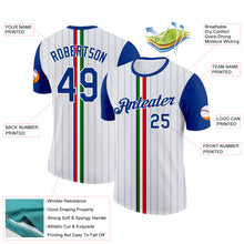 Загрузить изображение в средство просмотра галереи, Custom White Royal Red-Green Italy Stripe Performance T-Shirt
