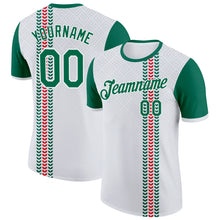 Загрузить изображение в средство просмотра галереи, Custom White Kelly Green-Red Italy Abstract Pattern Performance T-Shirt
