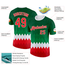 Charger l'image dans la galerie, Custom Green Red-White Italy Geometric Shape Performance T-Shirt

