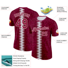 Загрузить изображение в средство просмотра галереи, Custom Red White Qatar Geometric Shape Performance T-Shirt

