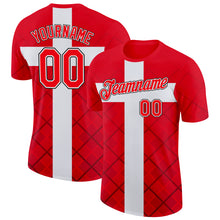 Загрузить изображение в средство просмотра галереи, Custom Fire Red White Switzerland Cross Performance T-Shirt
