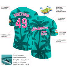 Загрузить изображение в средство просмотра галереи, Custom Aqua Pink Teal-White Tropical Hawaii Palm Trees Performance T-Shirt
