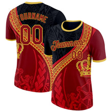 Load image into Gallery viewer, Custom Red Black-Yellow Belgium Performance T-Shirt
